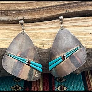 Vintage Native American Sterling Silver Earrings